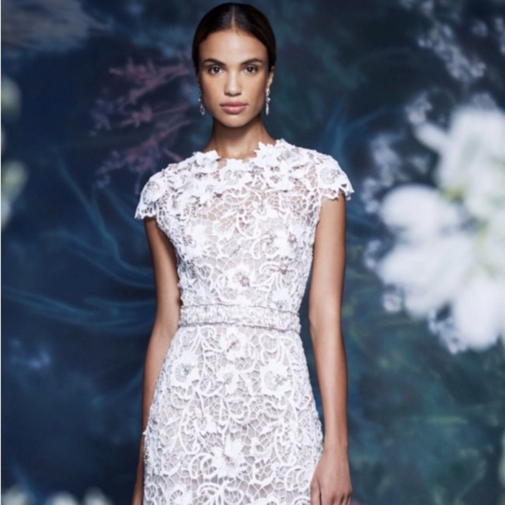 White embellished Marchesa Bridal Gown (size 4)